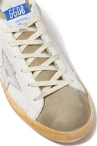 Super-Star Sneakers with Mesh Insert and Silver Star Motif